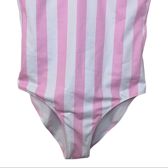 Zaful Pink Stripe Low Back One Piece Swimsuit - Picture 6 of 9